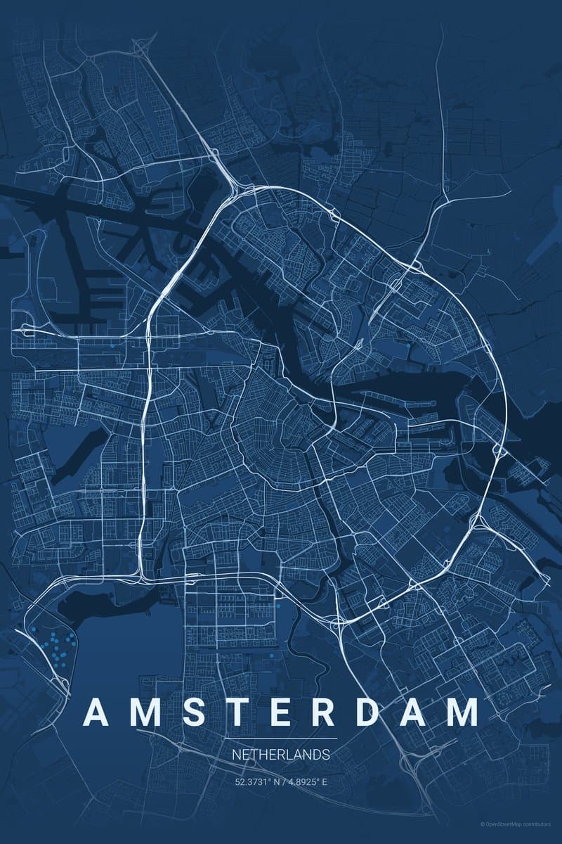 Amsterdam Blueprint map poster preview
