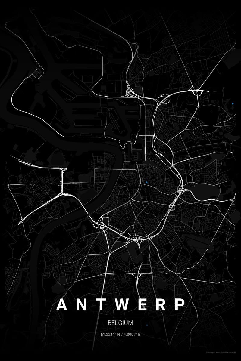 Antwerp Noir map poster preview