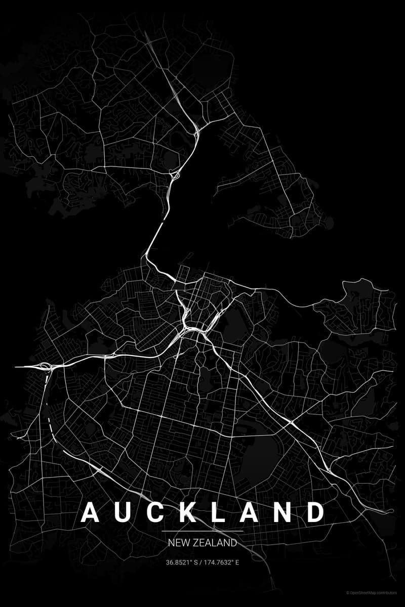 Auckland Noir map poster preview