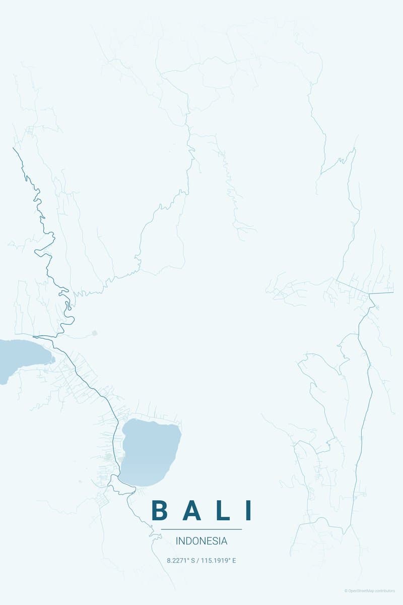 Bali Ocean map poster preview