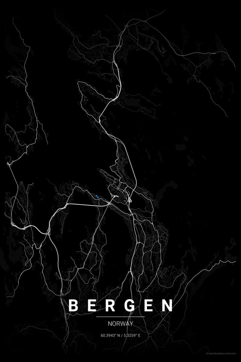 Bergen Noir map poster preview