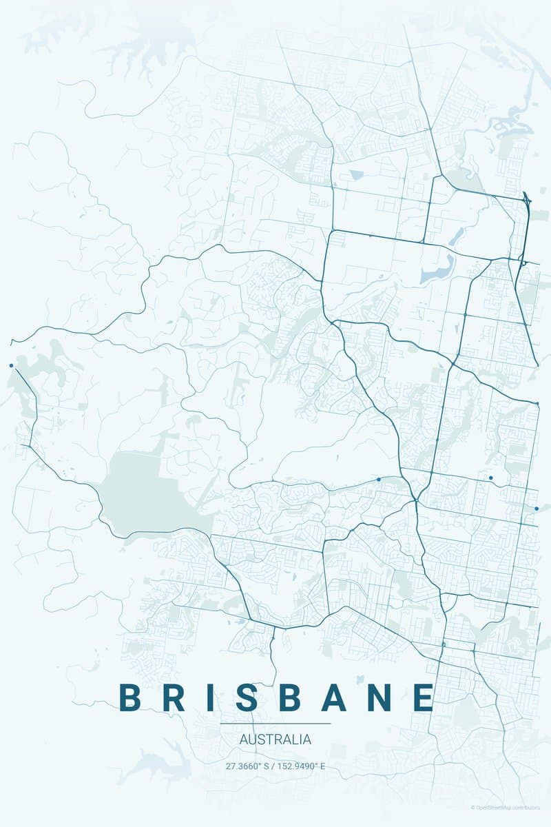 Brisbane Ocean map poster preview