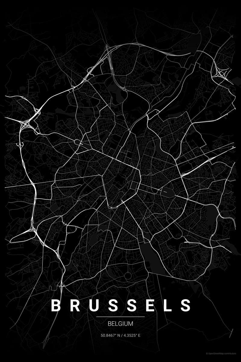 Brussels Noir map poster preview