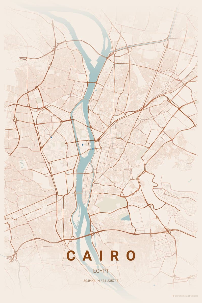 Cairo Terracotta map poster preview