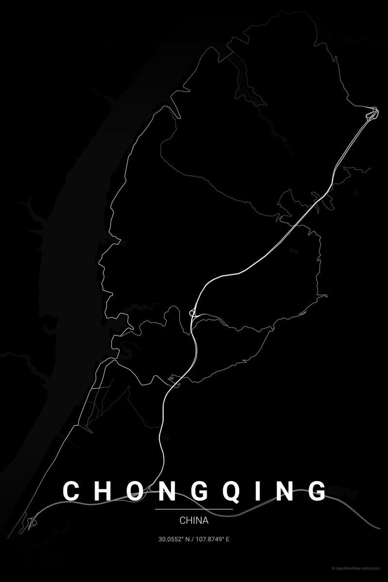 Chongqing Noir map poster preview