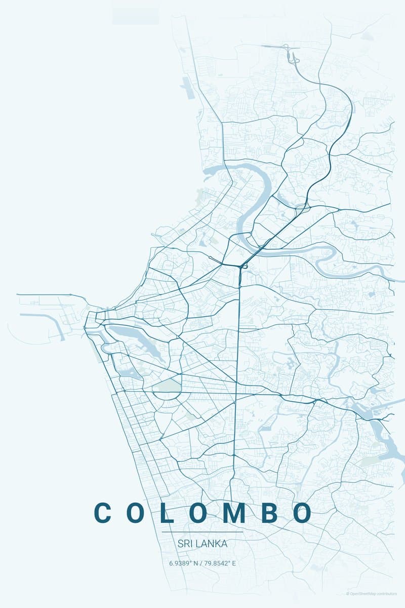 Colombo Ocean map poster preview