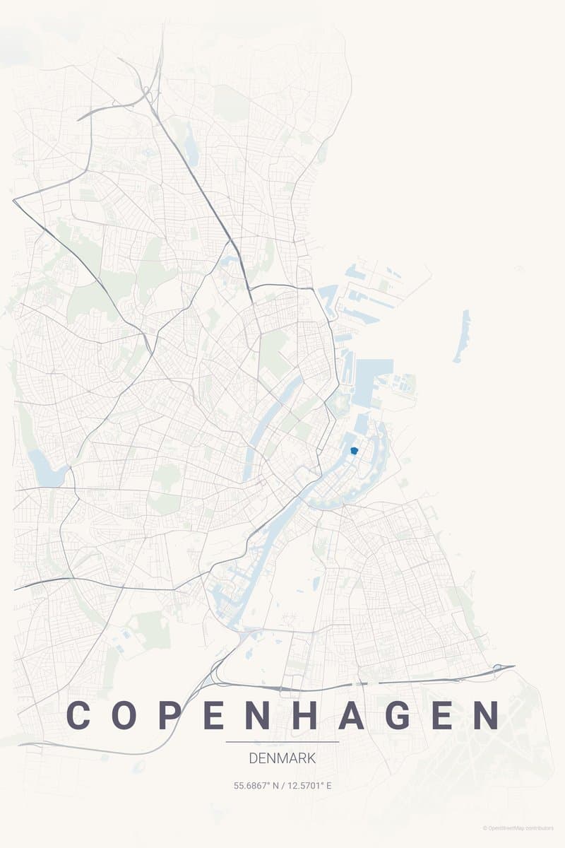 Copenhagen Pastel dream map poster preview