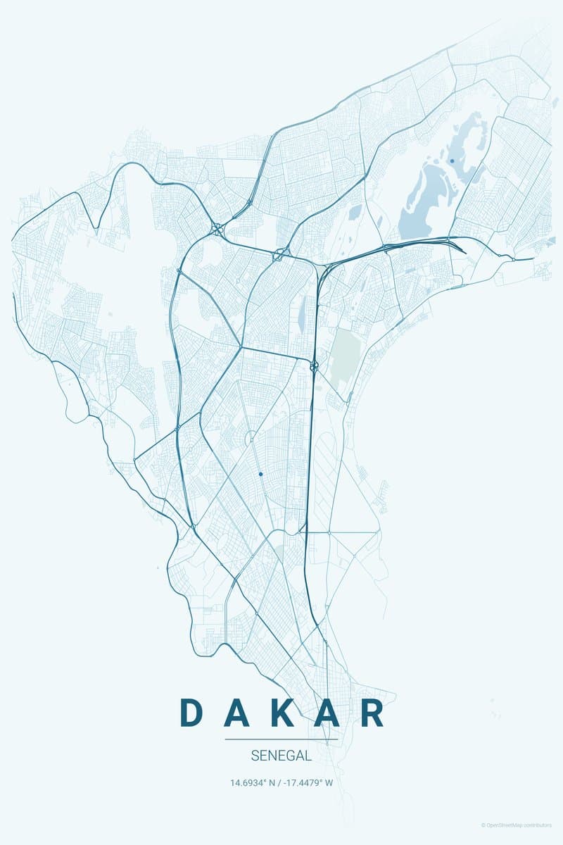 Dakar Ocean map poster preview