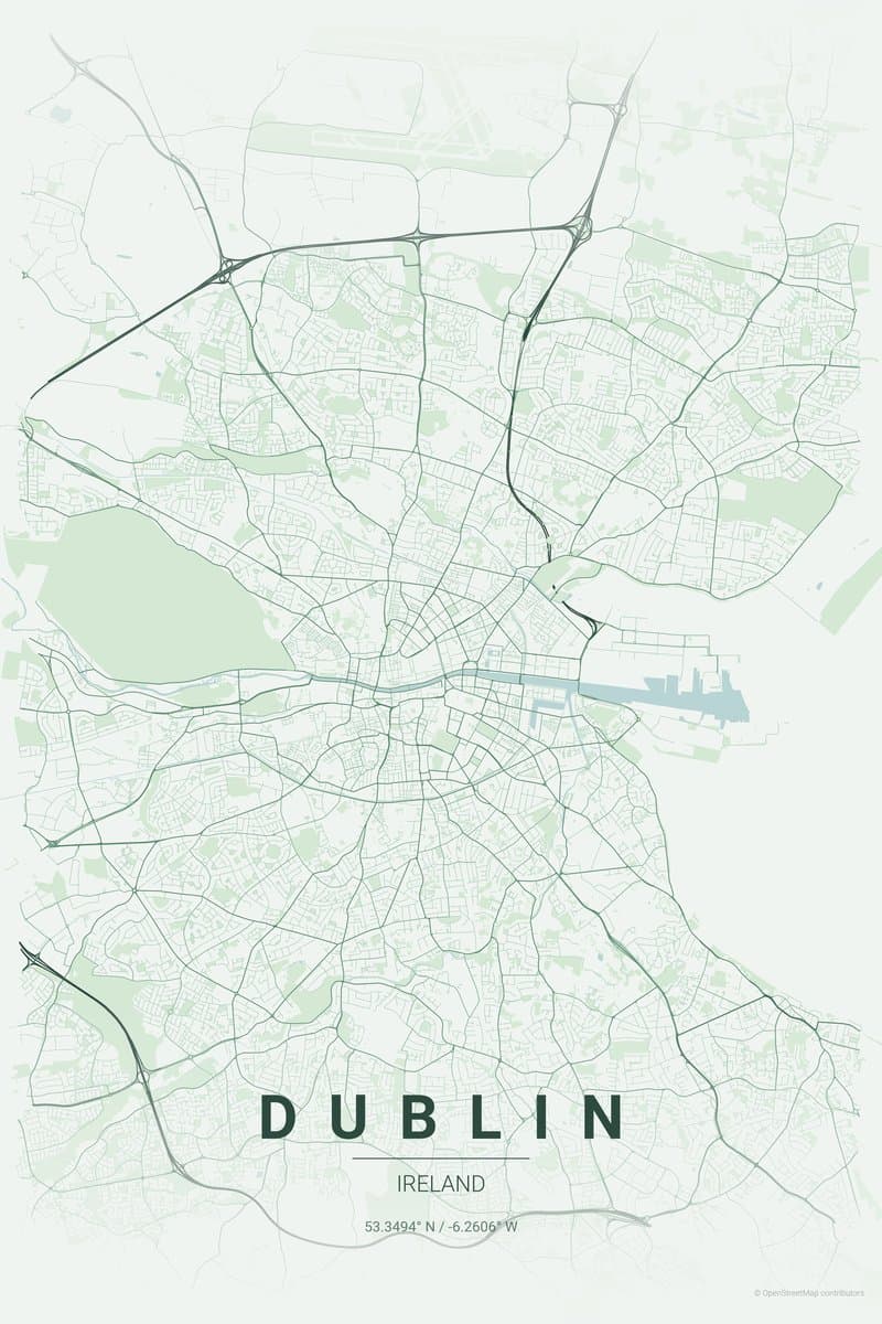 Dublin Forest map poster preview