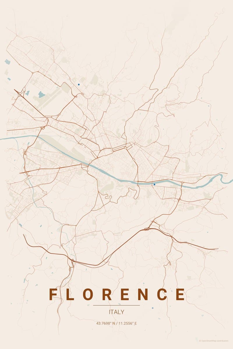 Florence Terracotta map poster preview