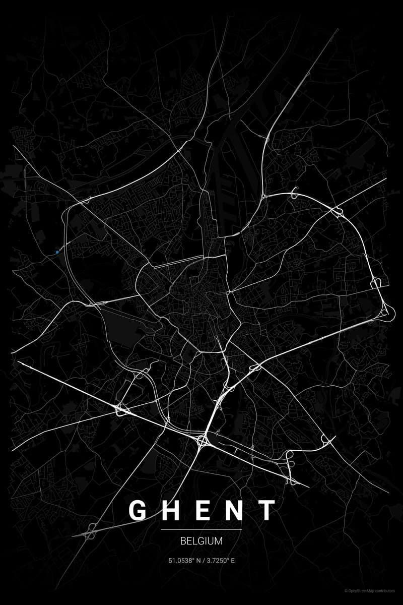 Ghent Noir map poster preview