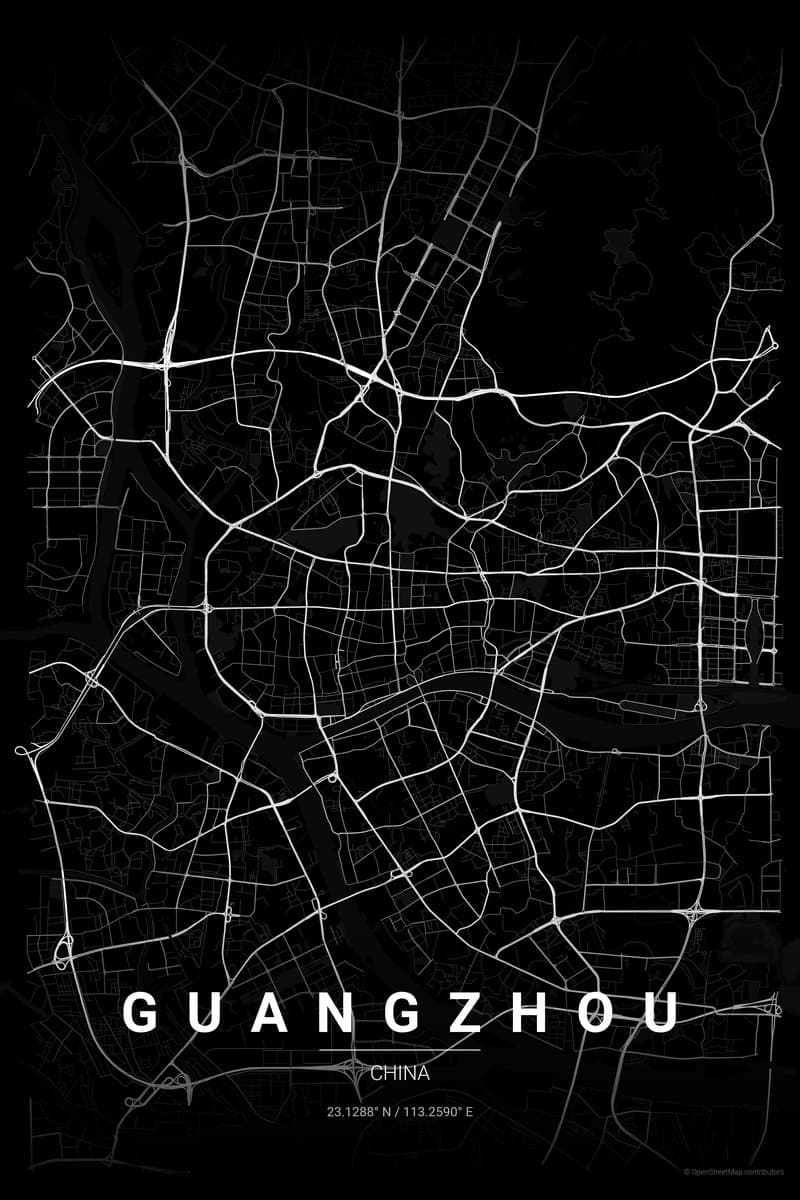 Guangzhou Noir map poster preview