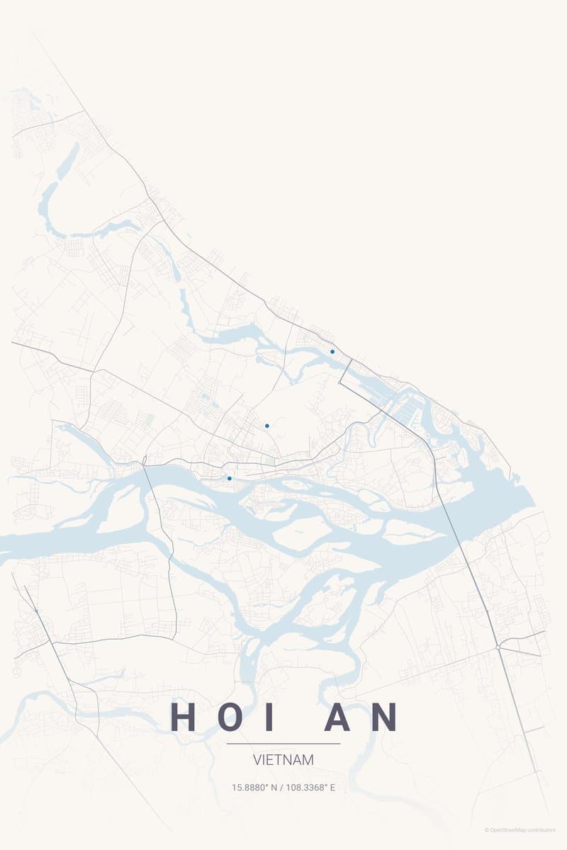 Hoi An Pastel dream map poster preview