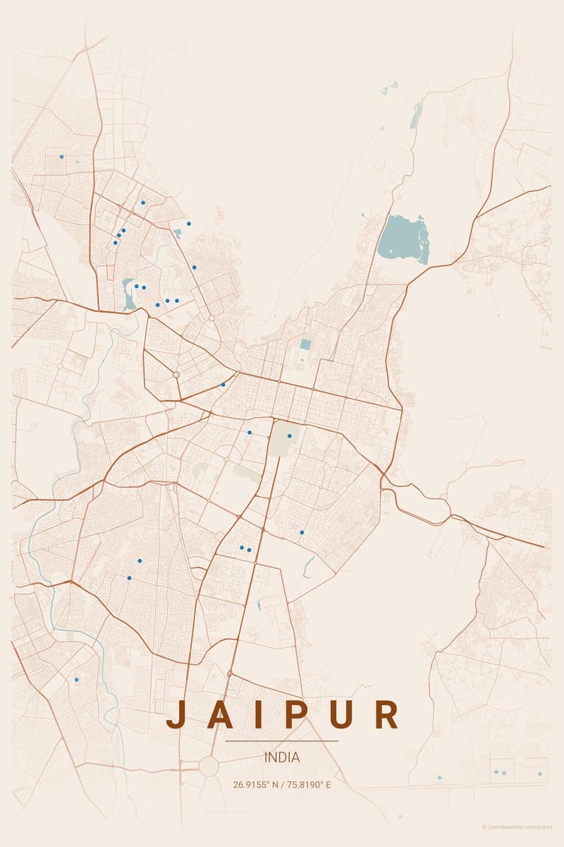 Jaipur Terracotta map poster preview