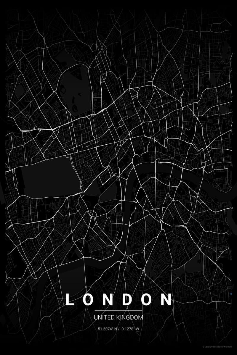 London Noir map poster preview