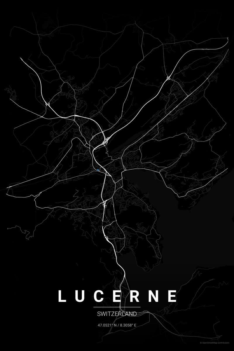 Lucerne Noir map poster preview