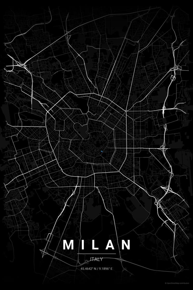 Milan Noir map poster preview