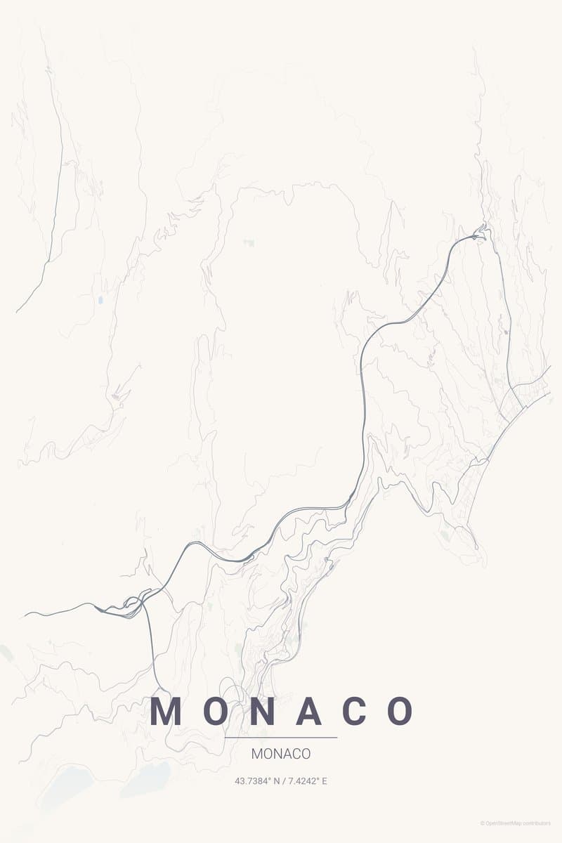 Monaco Pastel dream map poster preview