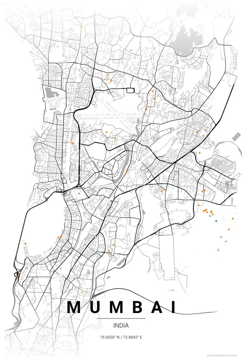 Mumbai Contrast zones map poster preview