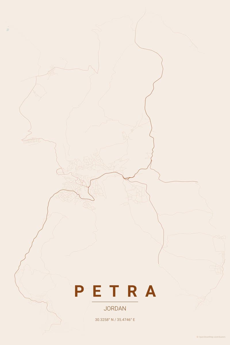 Petra Terracotta map poster preview
