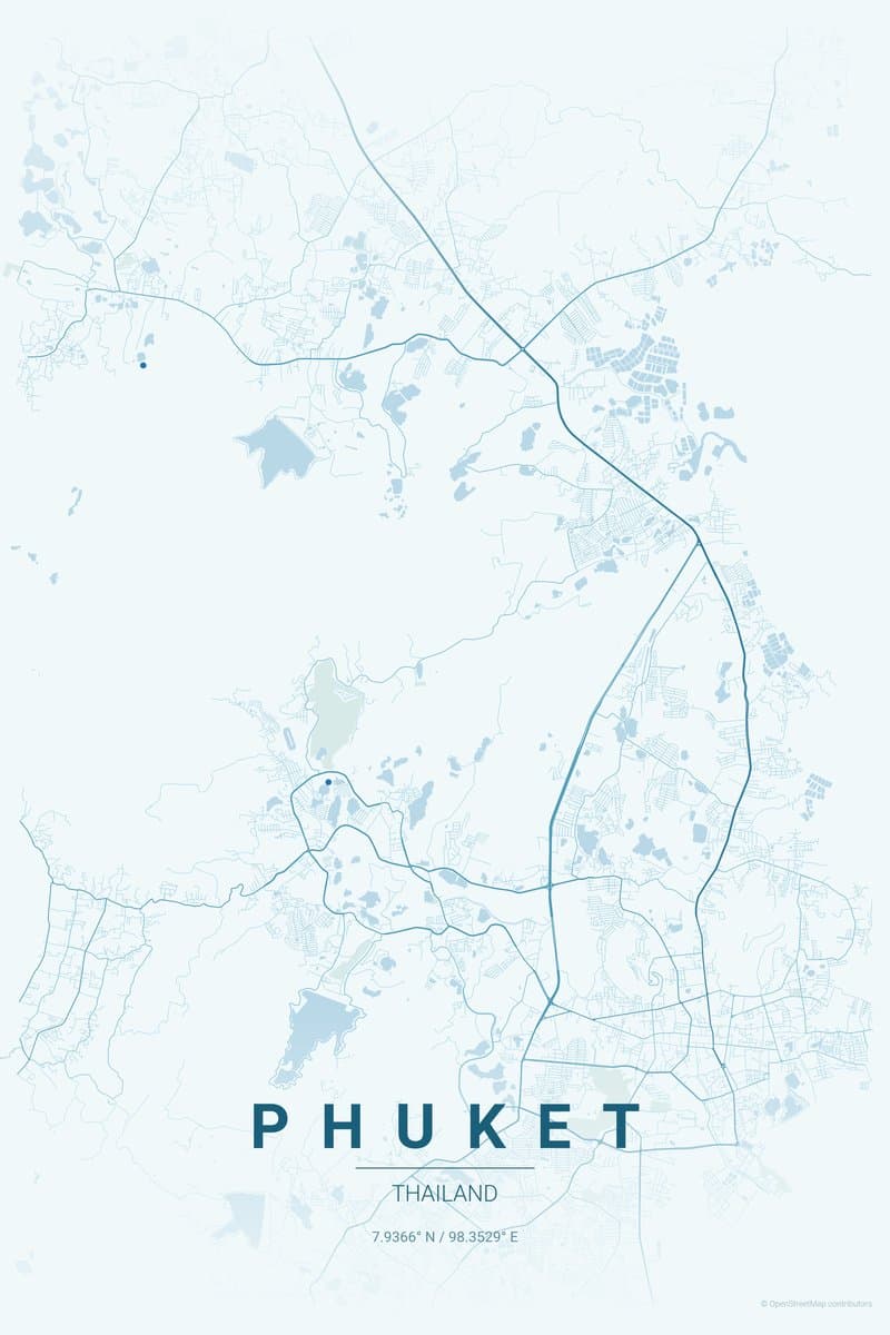 Phuket Ocean map poster preview