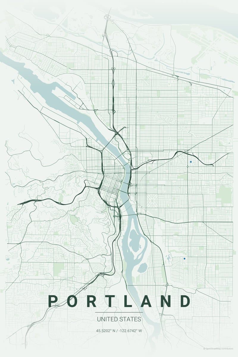 Portland Forest map poster preview