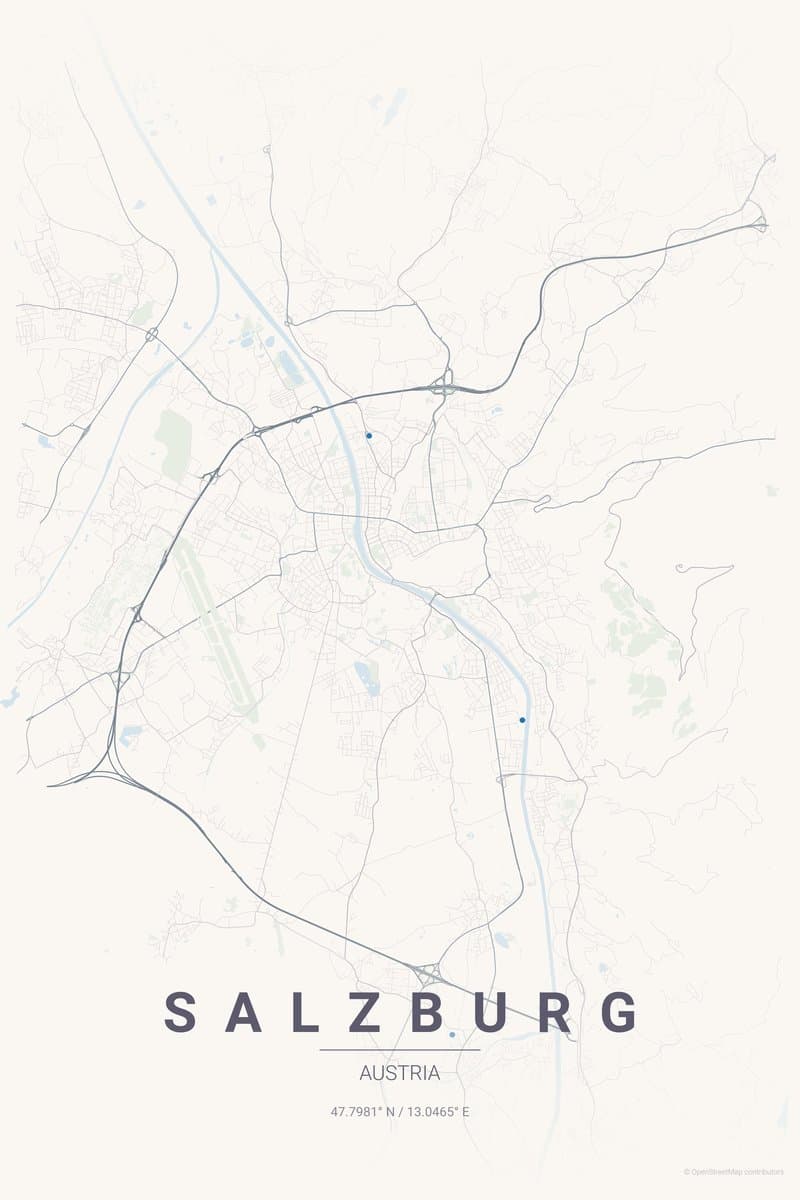 Salzburg Pastel dream map poster preview