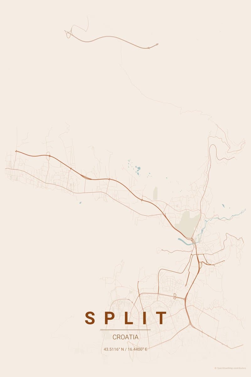 Split Terracotta map poster preview