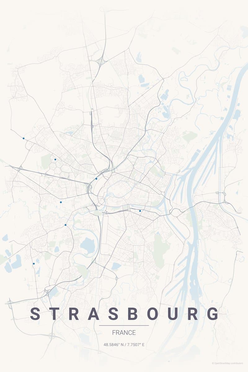 Strasbourg Pastel dream map poster preview