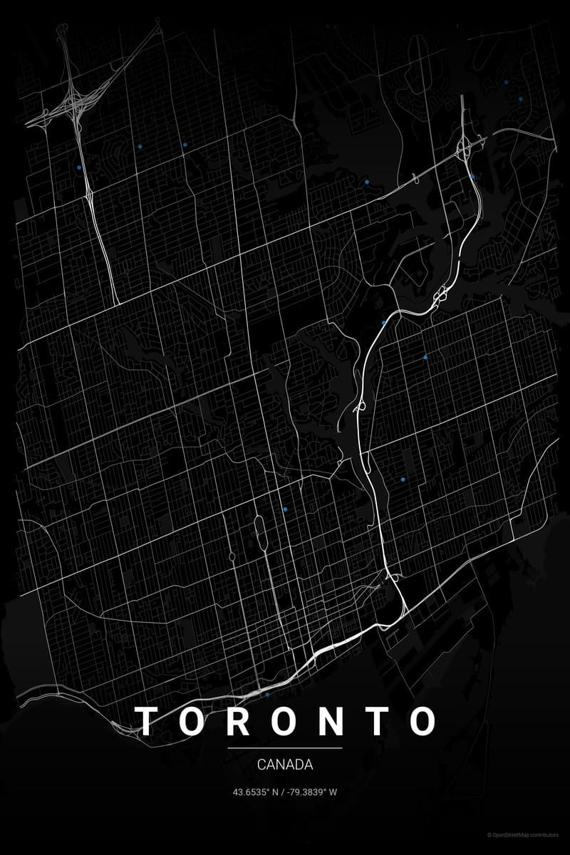 Toronto Noir map poster preview
