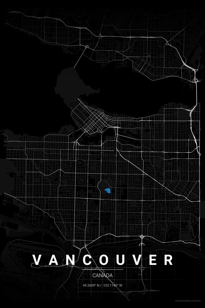 Vancouver Noir map poster preview