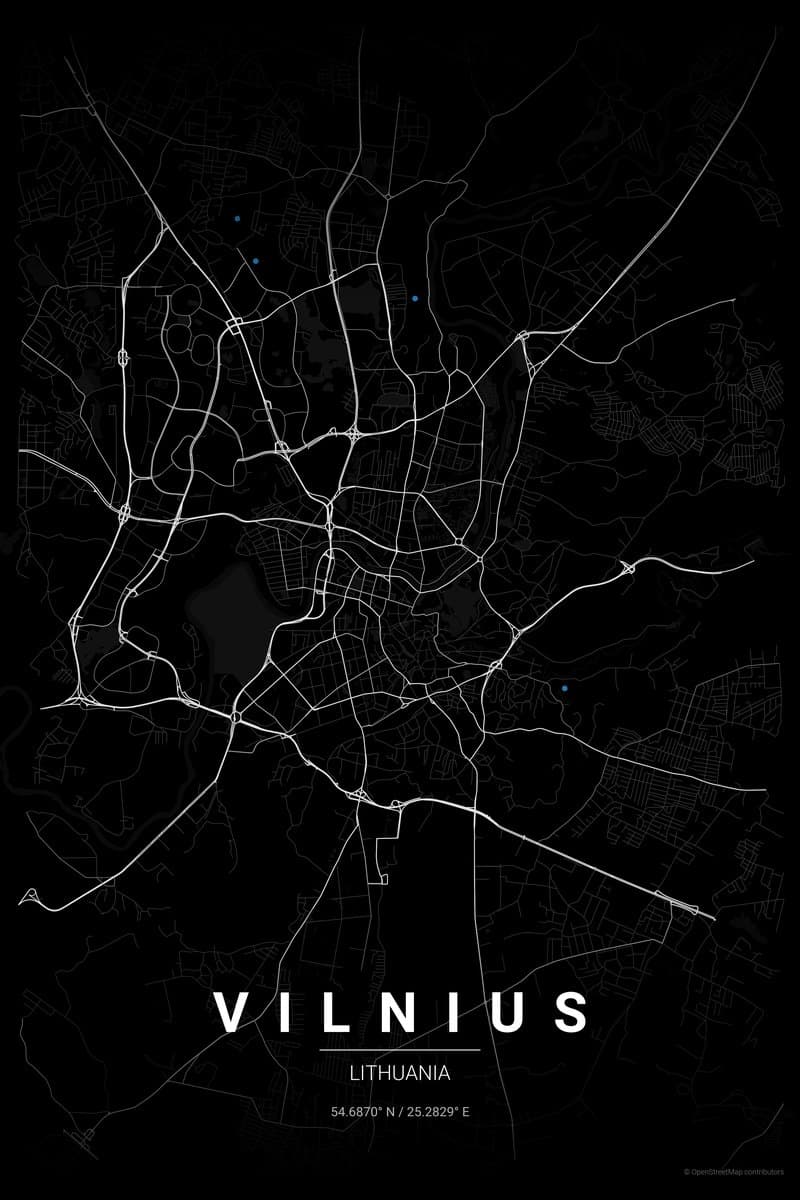 Vilnius Noir map poster preview