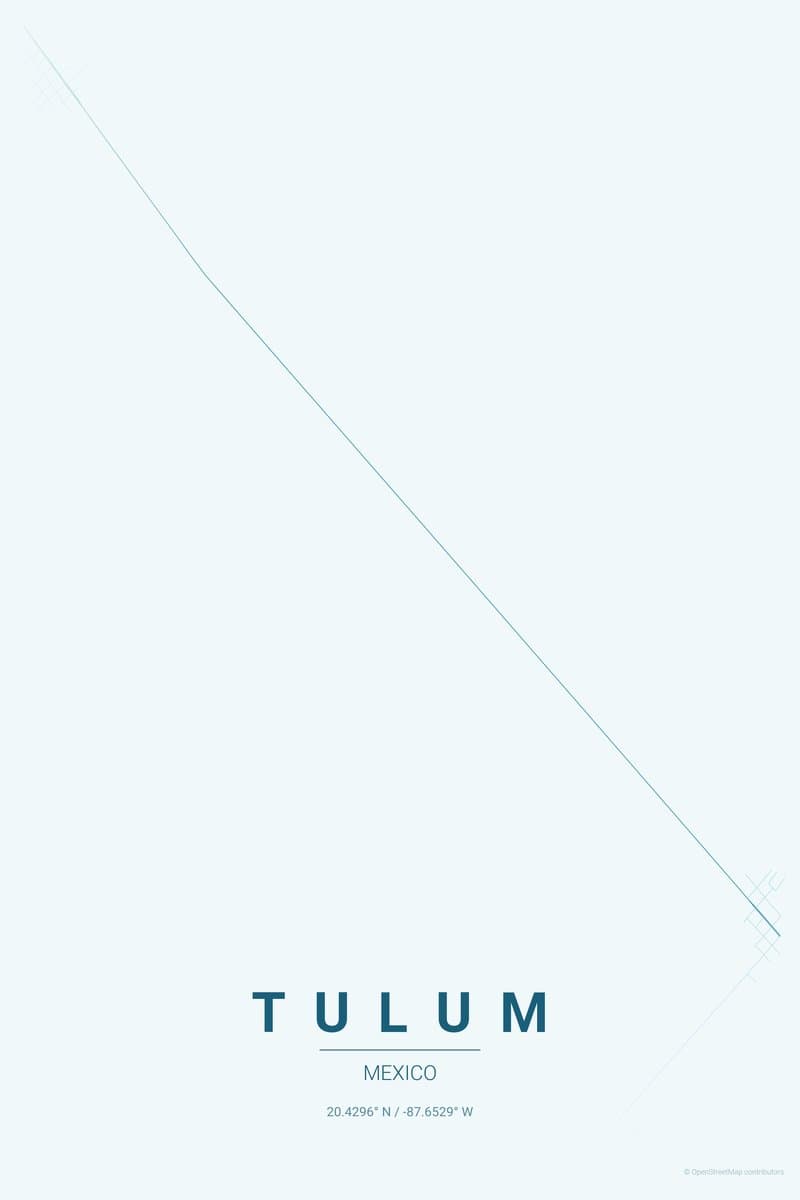 Tulum Ocean map poster preview