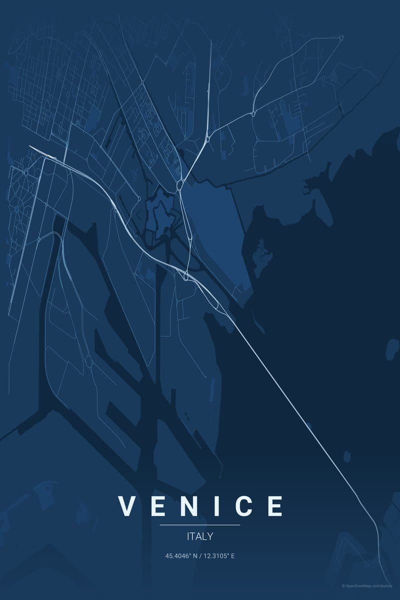 Venice Blueprint map poster preview