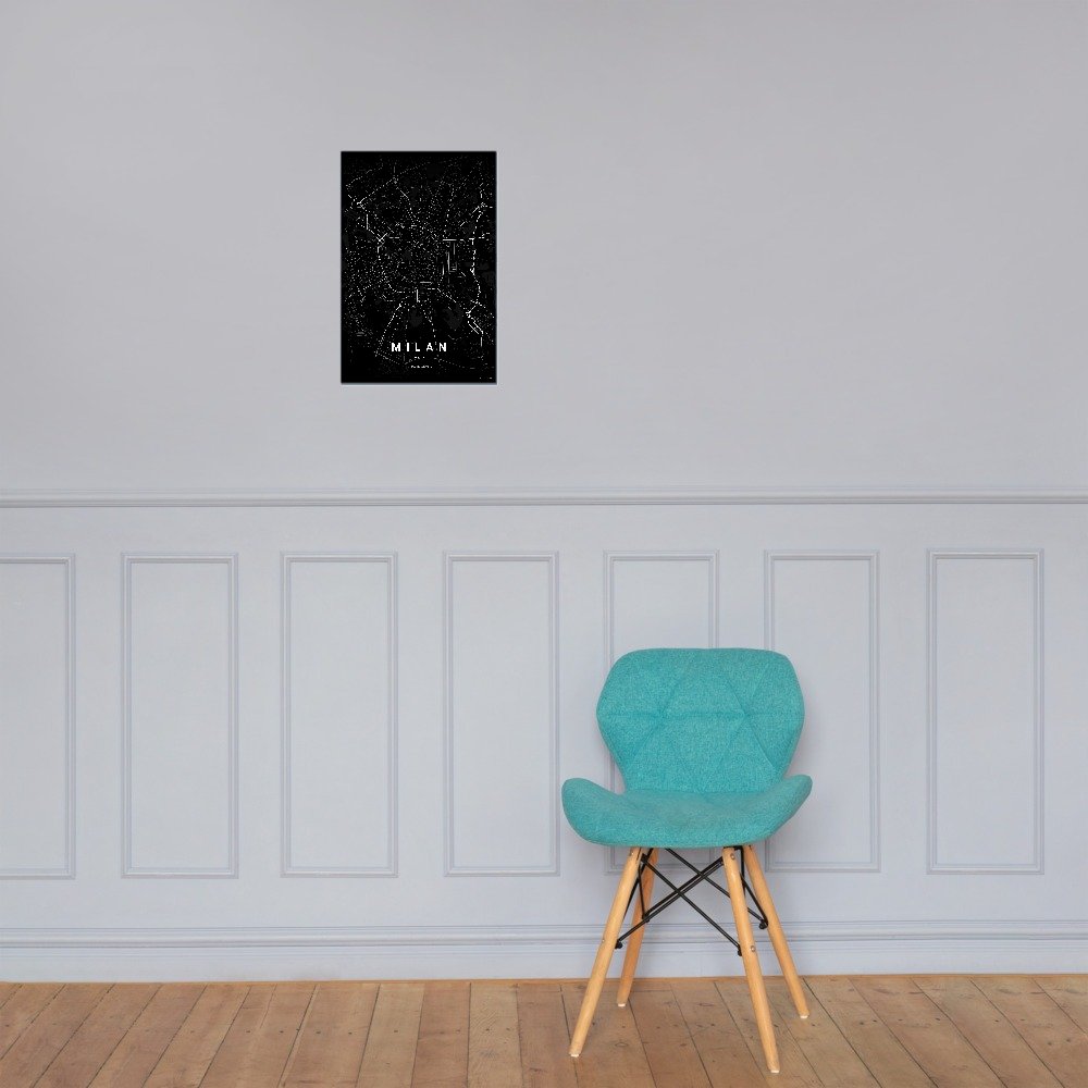 Milan noir map poster