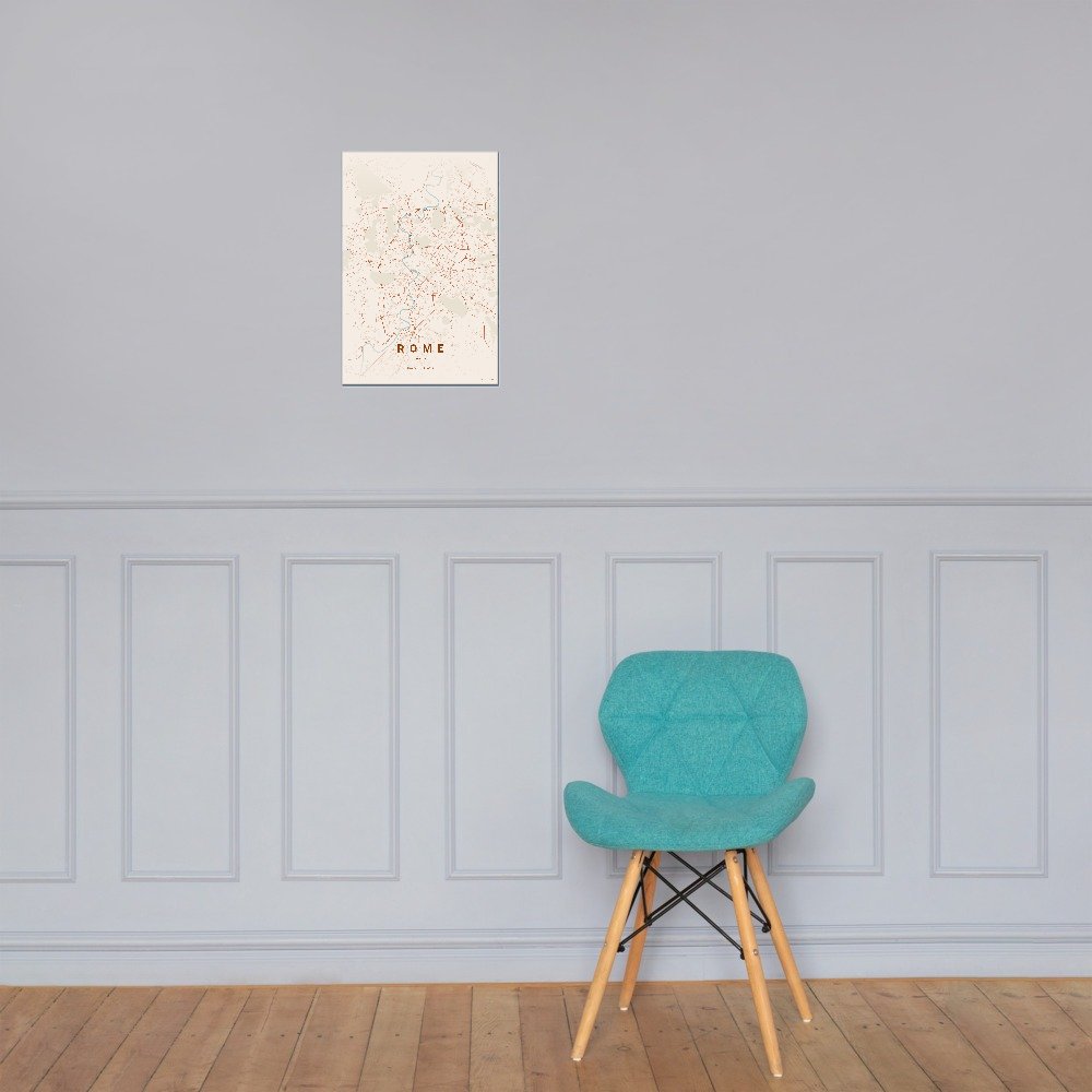 Rome terracotta map poster