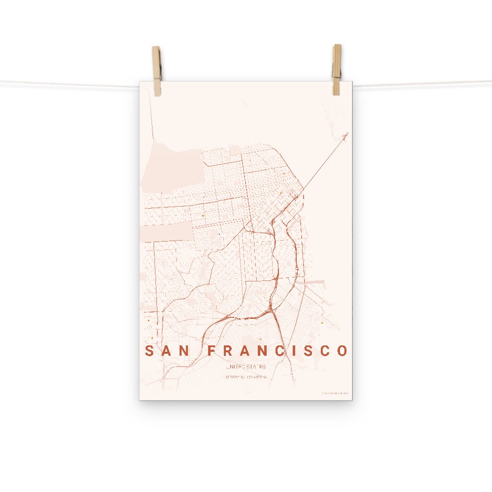 San Francisco sunset map poster