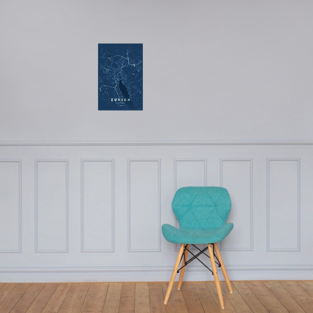 Zurich blueprint map poster