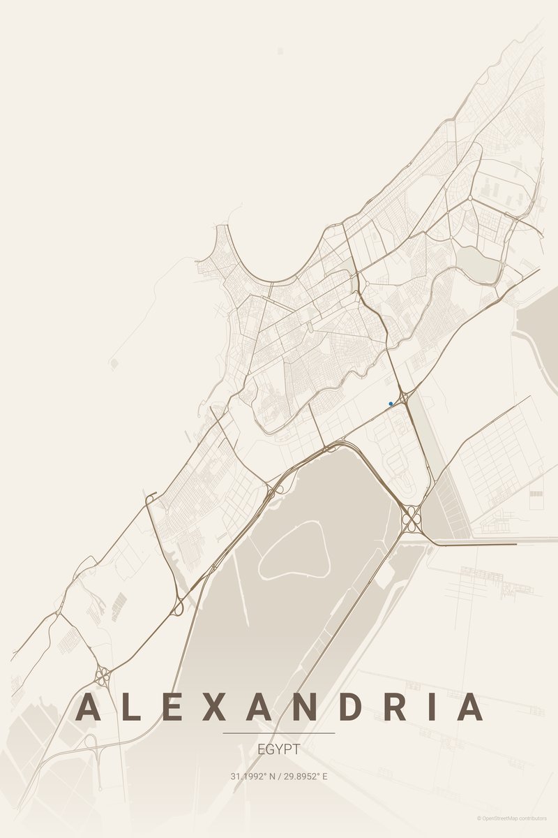 Alexandria Linen map poster — print