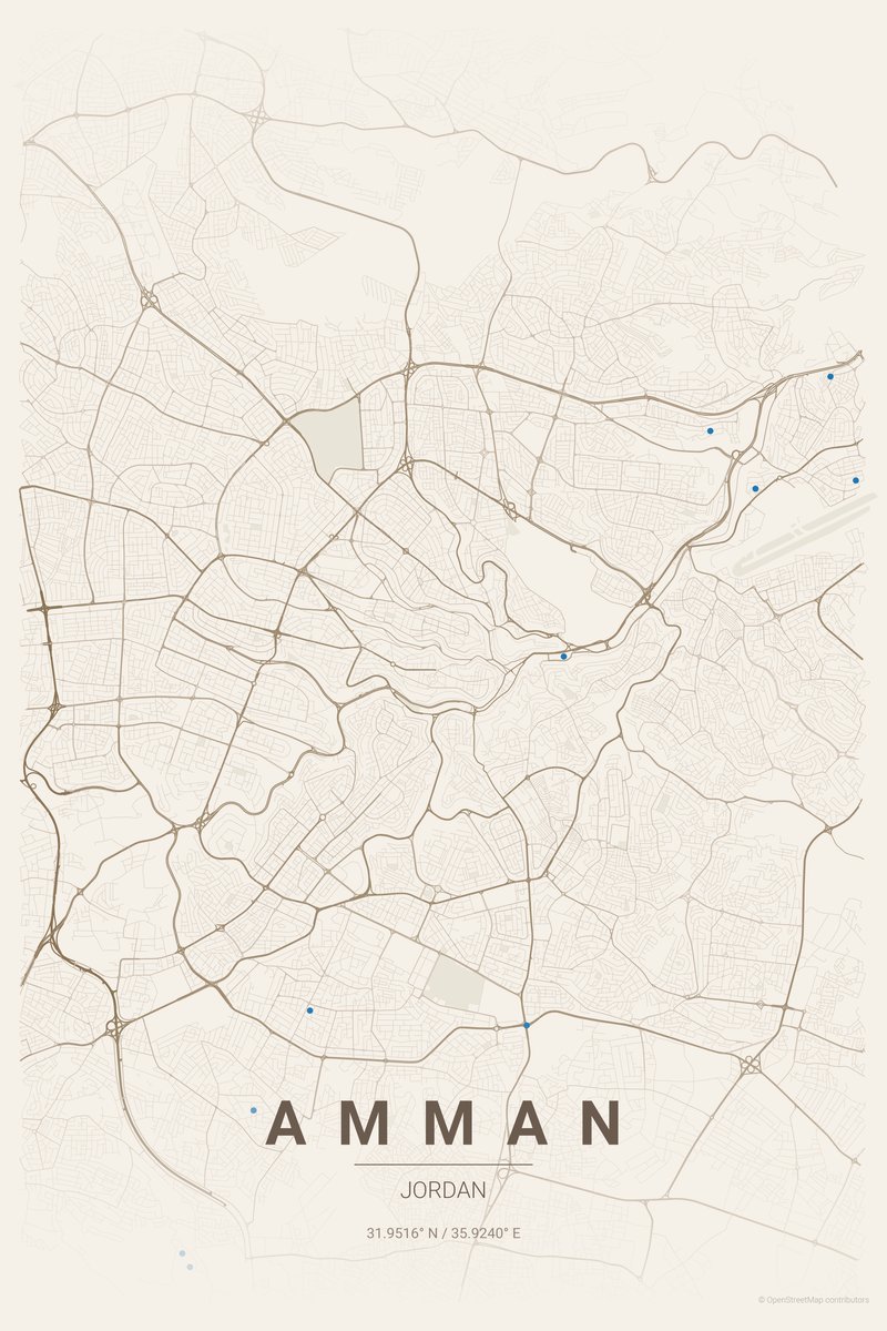 Amman Linen map poster — print