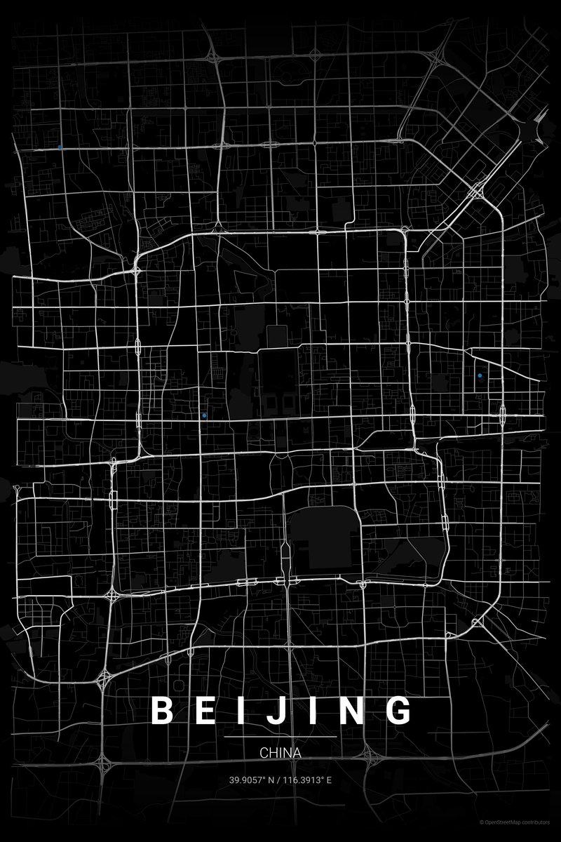 Beijing Noir map poster — print