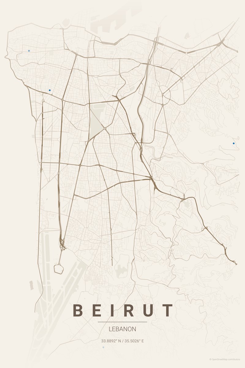 Beirut Linen map poster — print