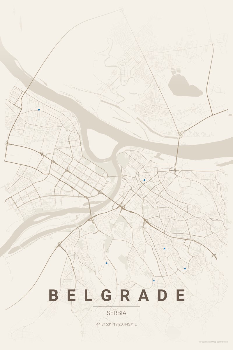 Belgrade Linen map poster — print