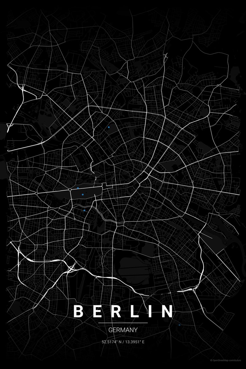 Berlin Noir map poster — print