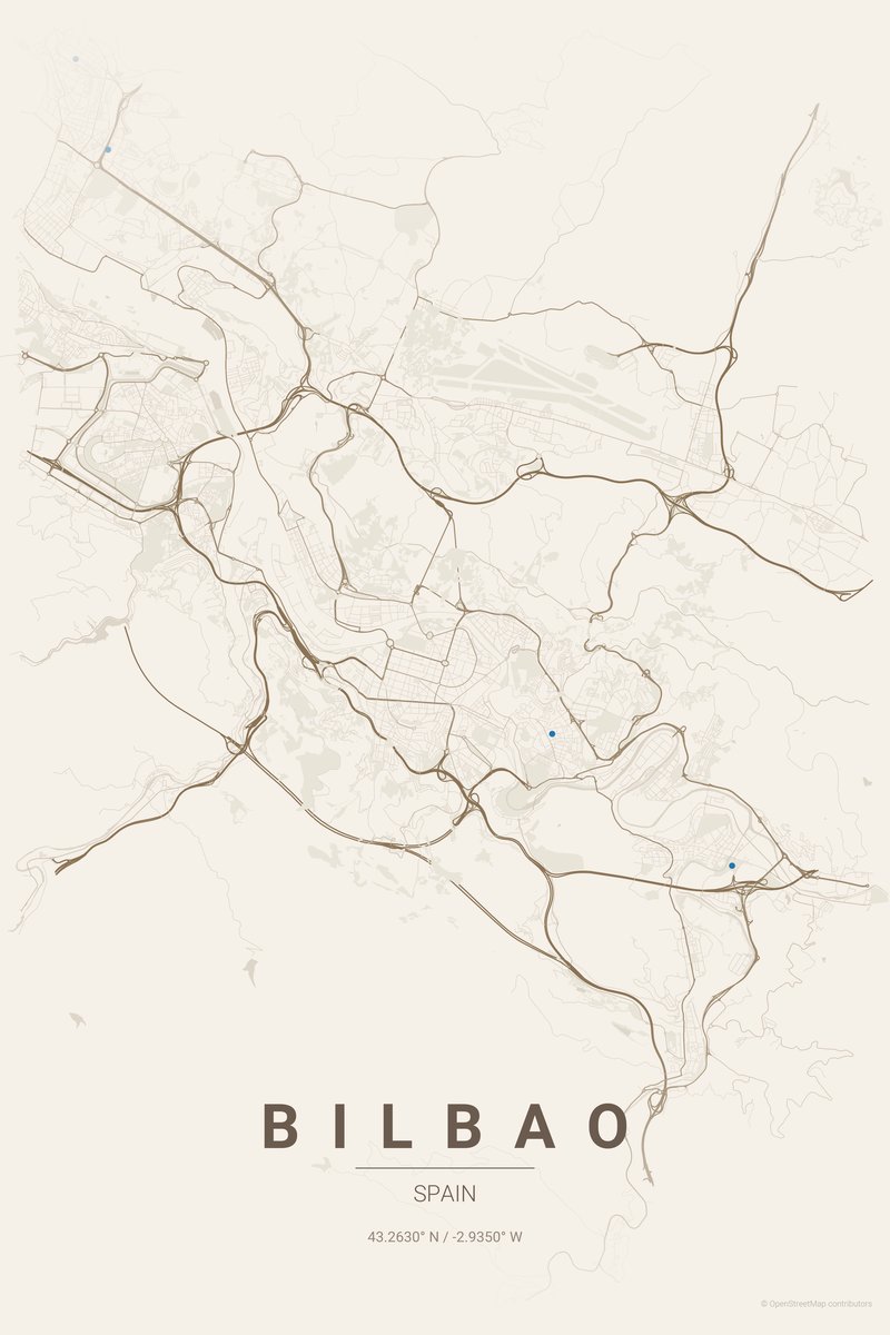 Bilbao Linen map poster — print