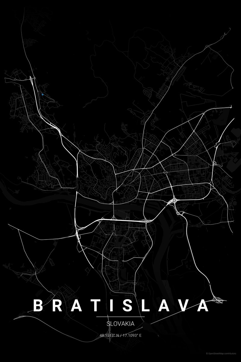 Bratislava Noir map poster — print