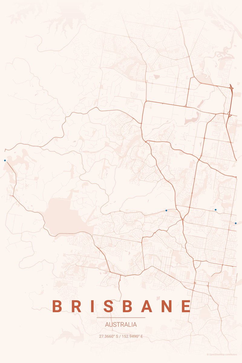 Brisbane Sunset map poster — print