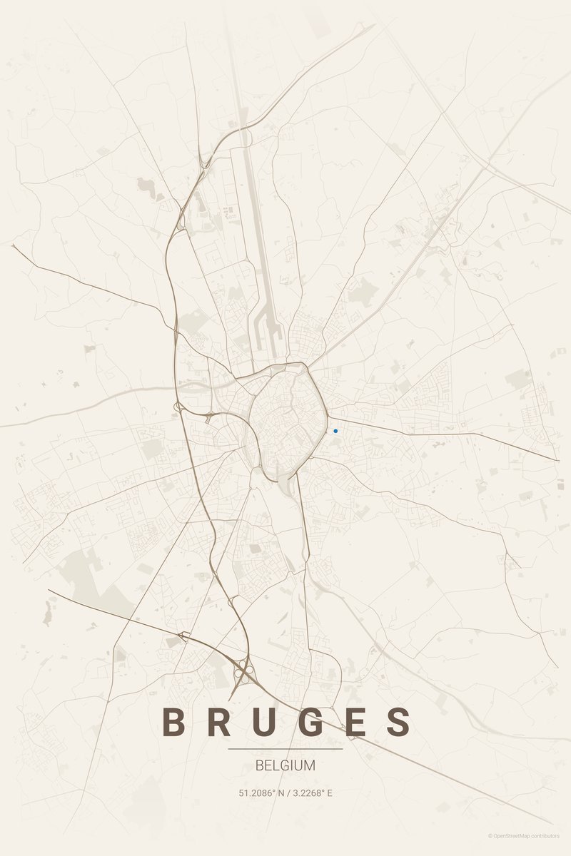 Bruges Linen map poster — print