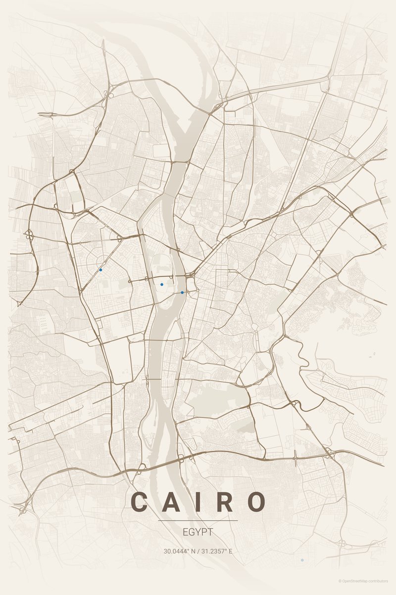 Cairo Linen map poster — print