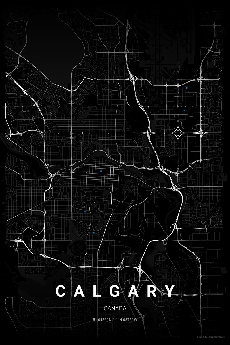 Calgary Noir map poster — print